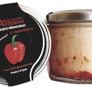 Crema de Queso Artesana  con Queso Manchego & Pimiento Rojo